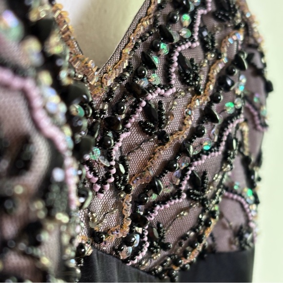 SUE WONG Nocturne Sheer Mesh Sequins Lace Embroidery Retro Vintage Dress 6 - Picture 15 of 17